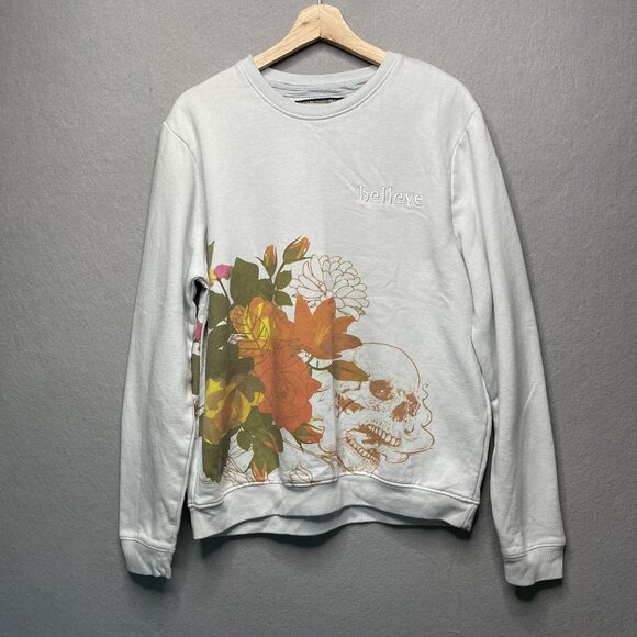 Blind Rooster Unisex Floral Graphic Crew Neck Sweatshirt L - Picture 1 of 8